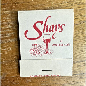 Shays Wine Bar Cafe Cambridge Matchbook Harvard Square JFK St Vintage Boston MA